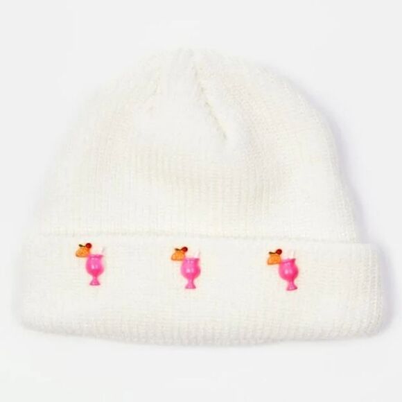 DOLLS KILL, lil daiquiri charms white beanie OS - Picture 1 of 7